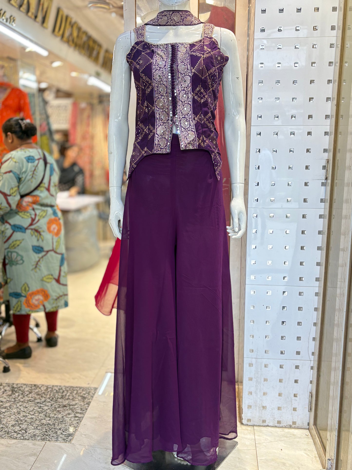 croptop with divider plazo
