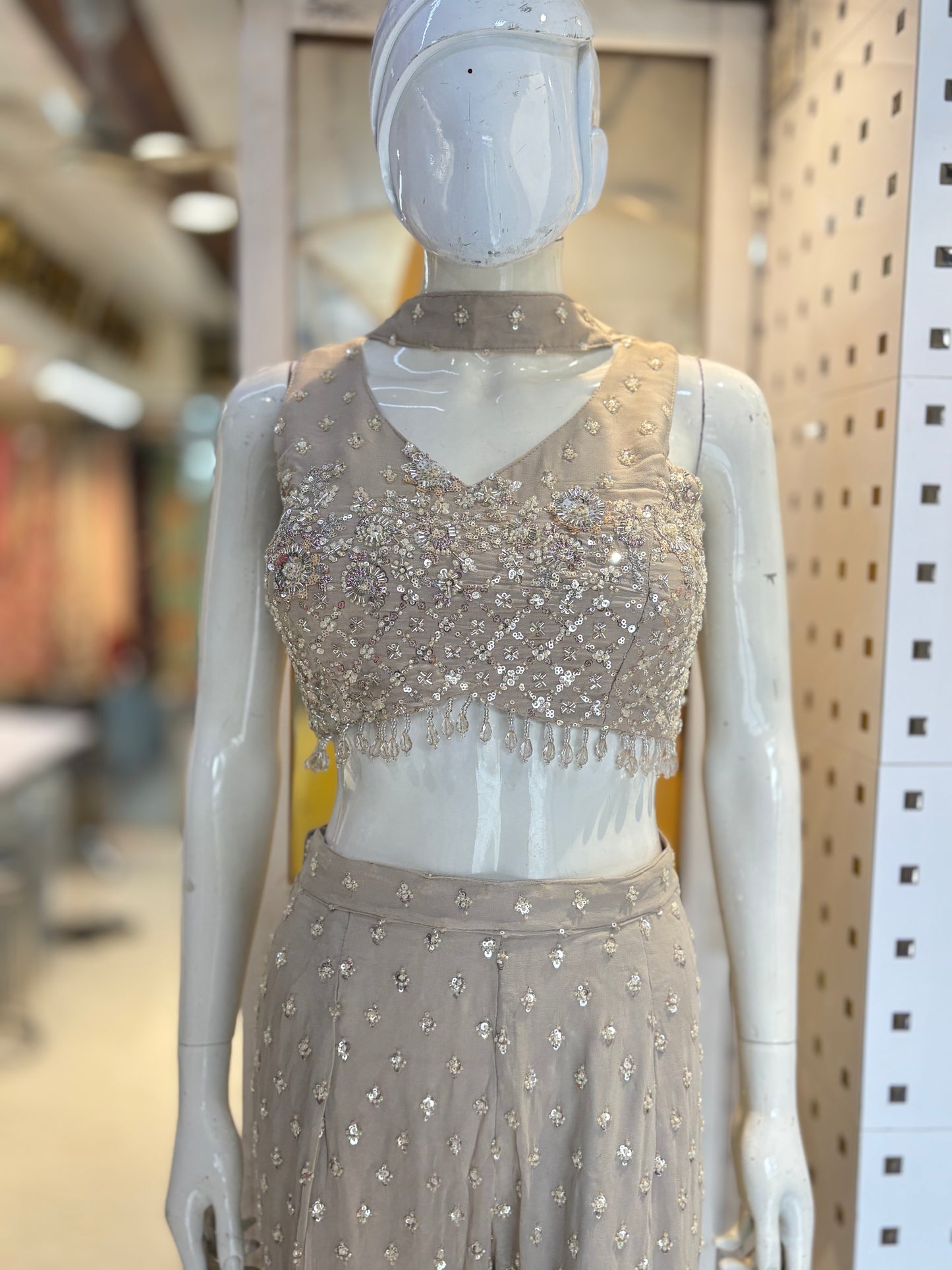 Indowestern crop top & bell bottom