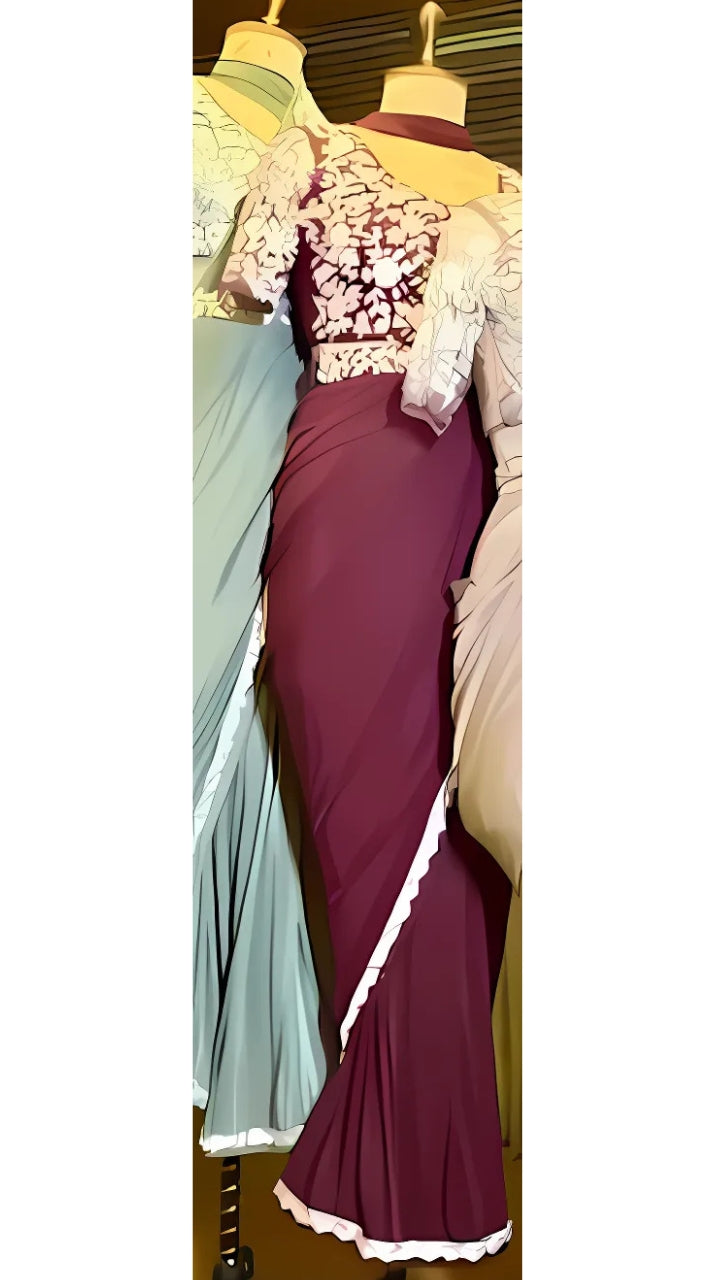 Fabric - Stretch Korean | Handwork -kardana work