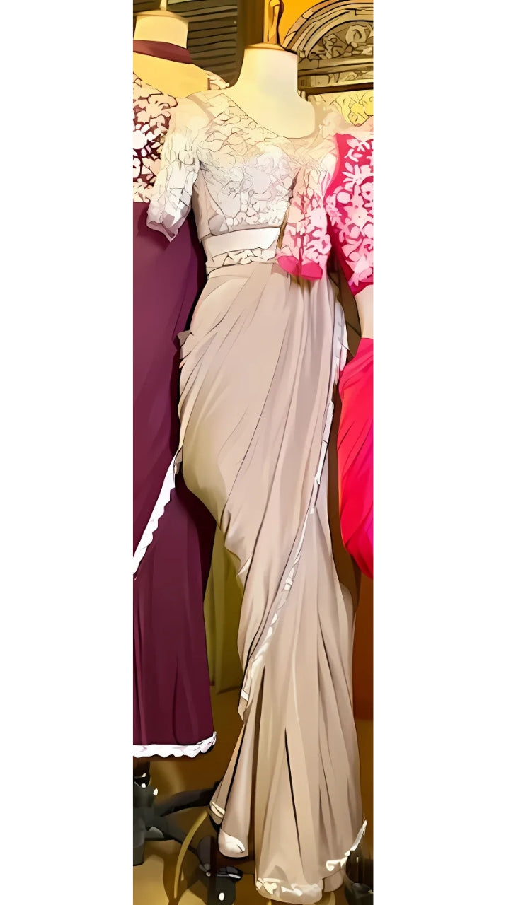 Fabric - Stretch Korean | Handwork -kardana work
