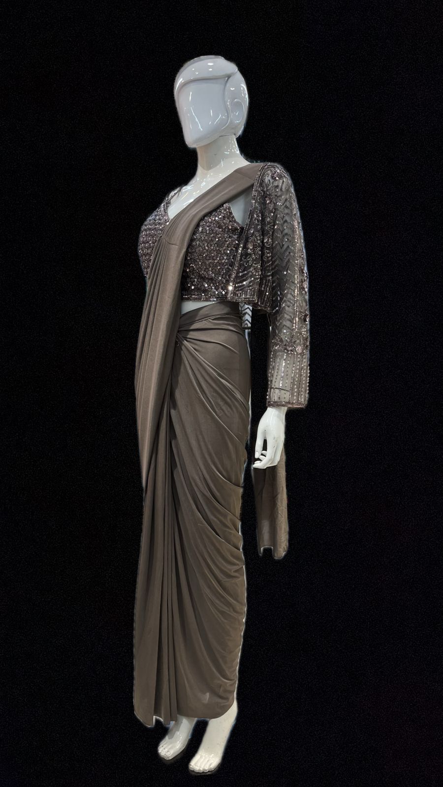 Indowestern saree with blazer