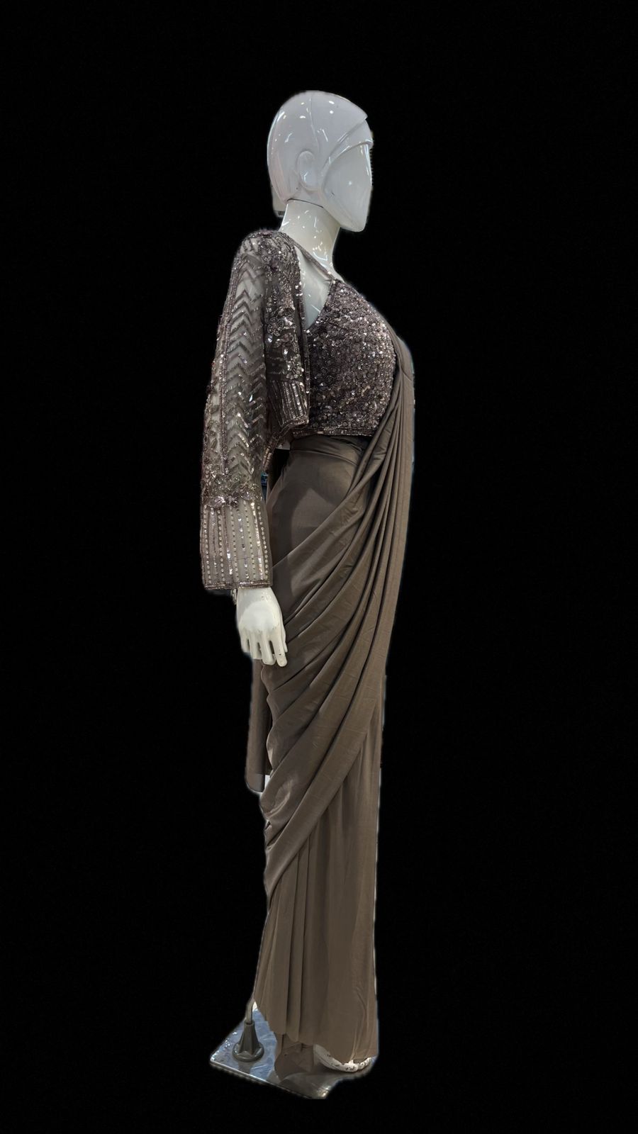Indowestern saree with blazer