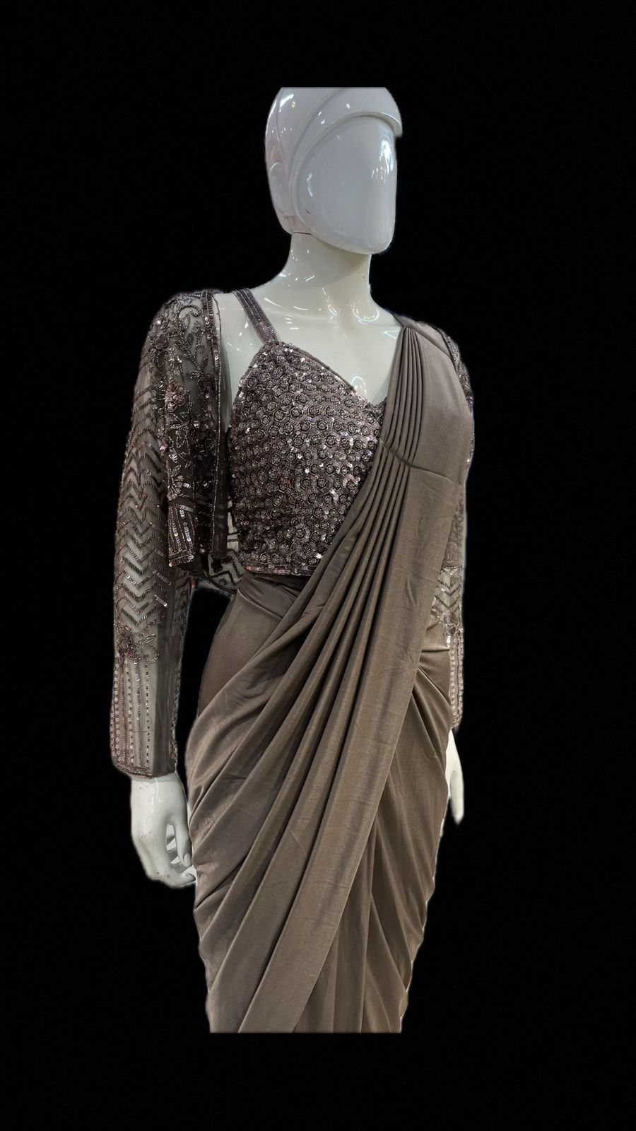 Indowestern saree with blazer