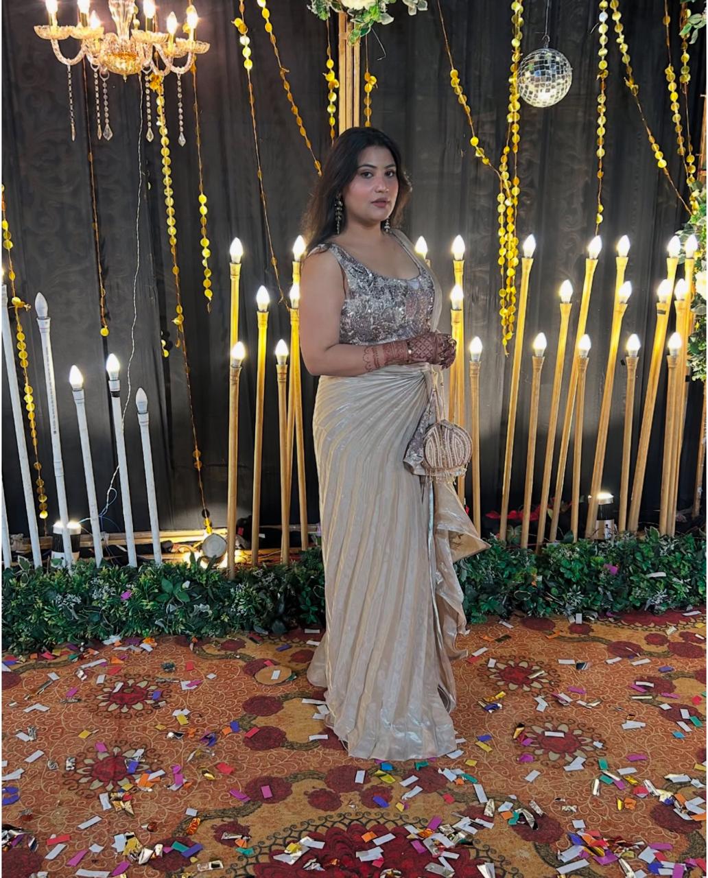 Ready to wear indowestern saree