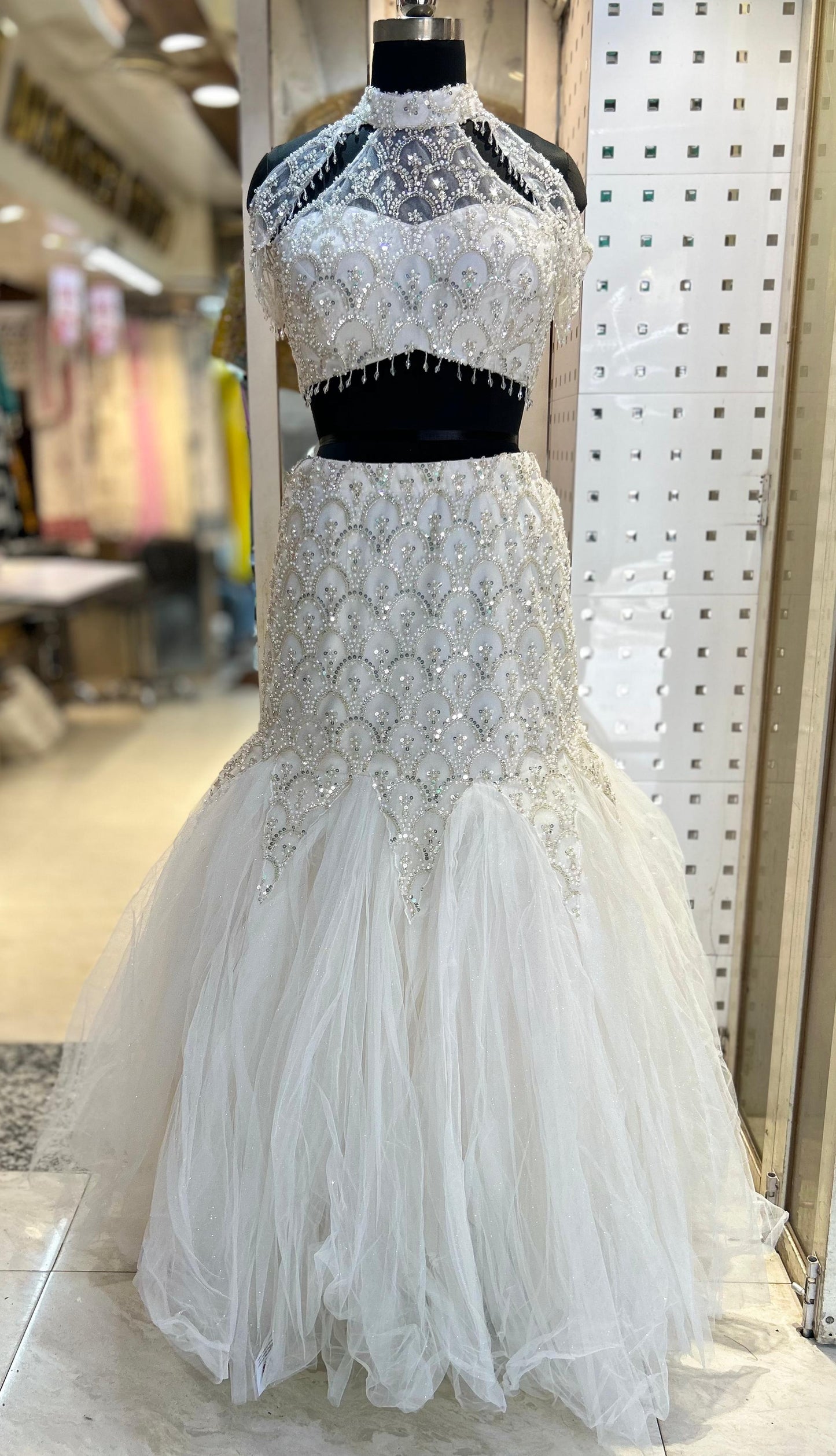 Fishcut Lehanga choli Handwork