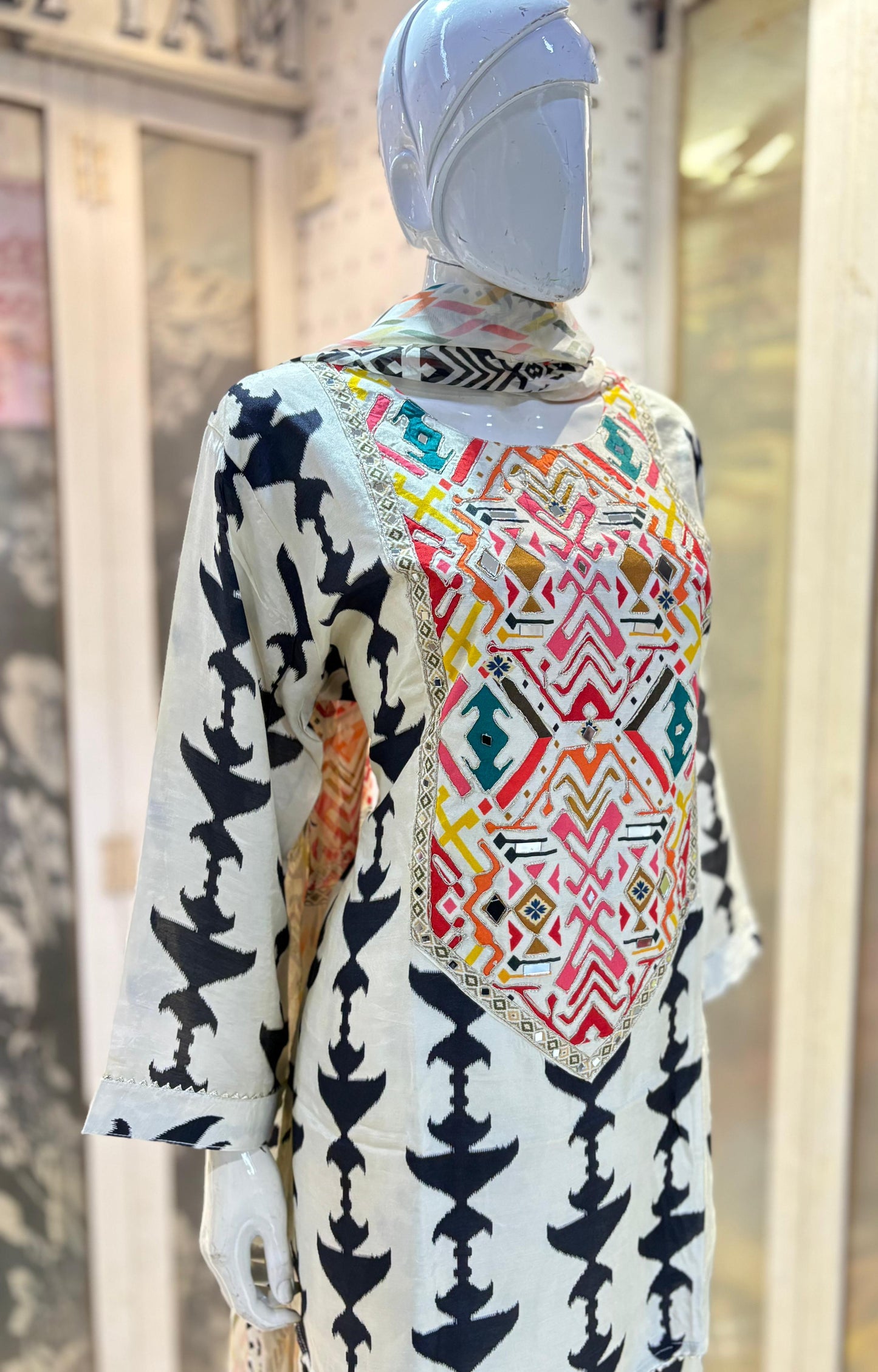 garara with short kurti and duppatta