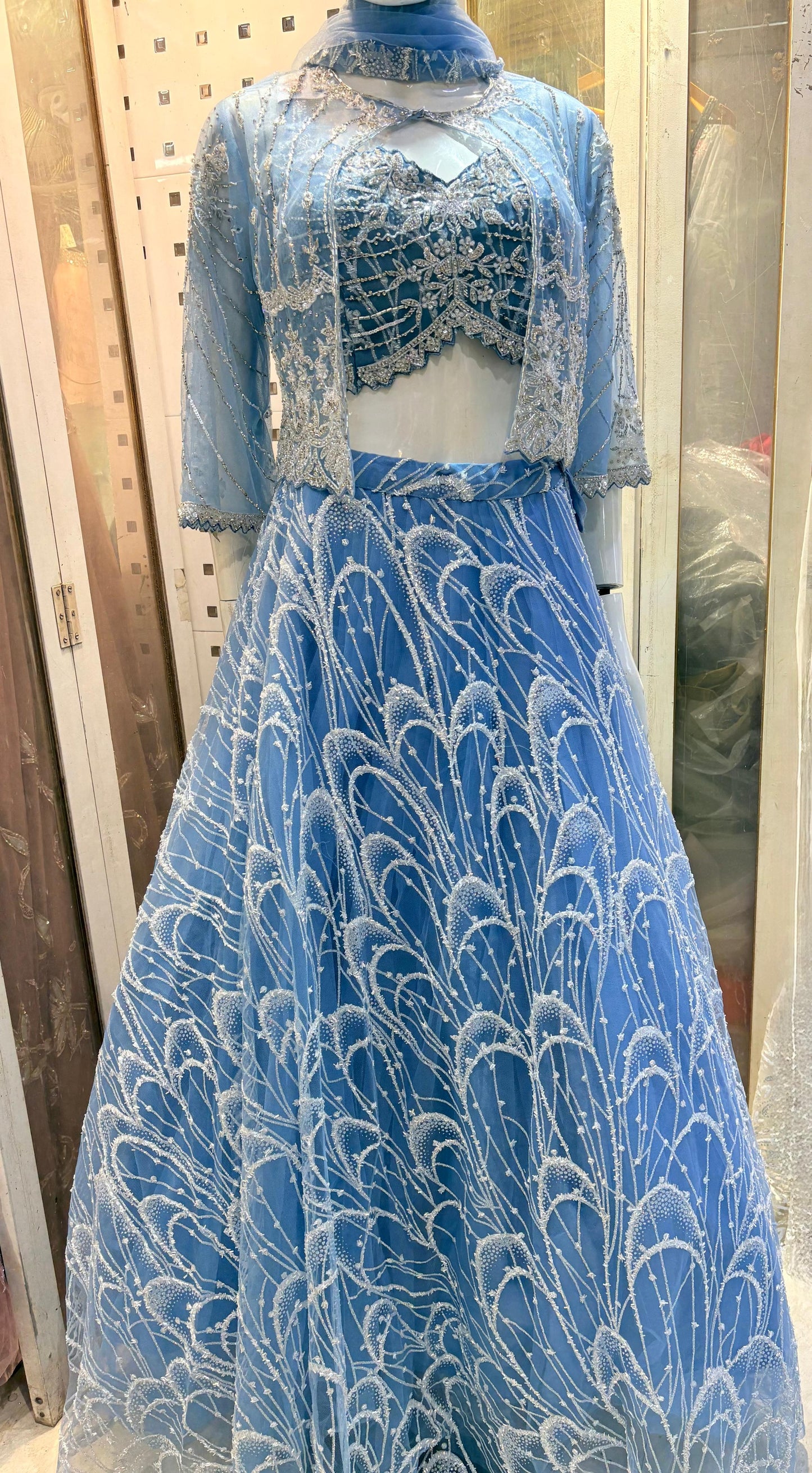 Lahanga choli with short jacket