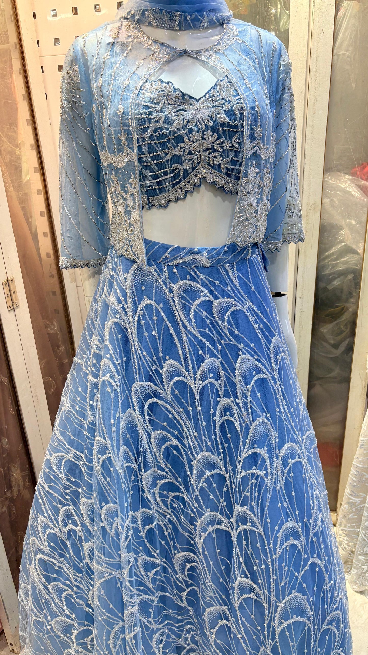 Lahanga choli with short jacket