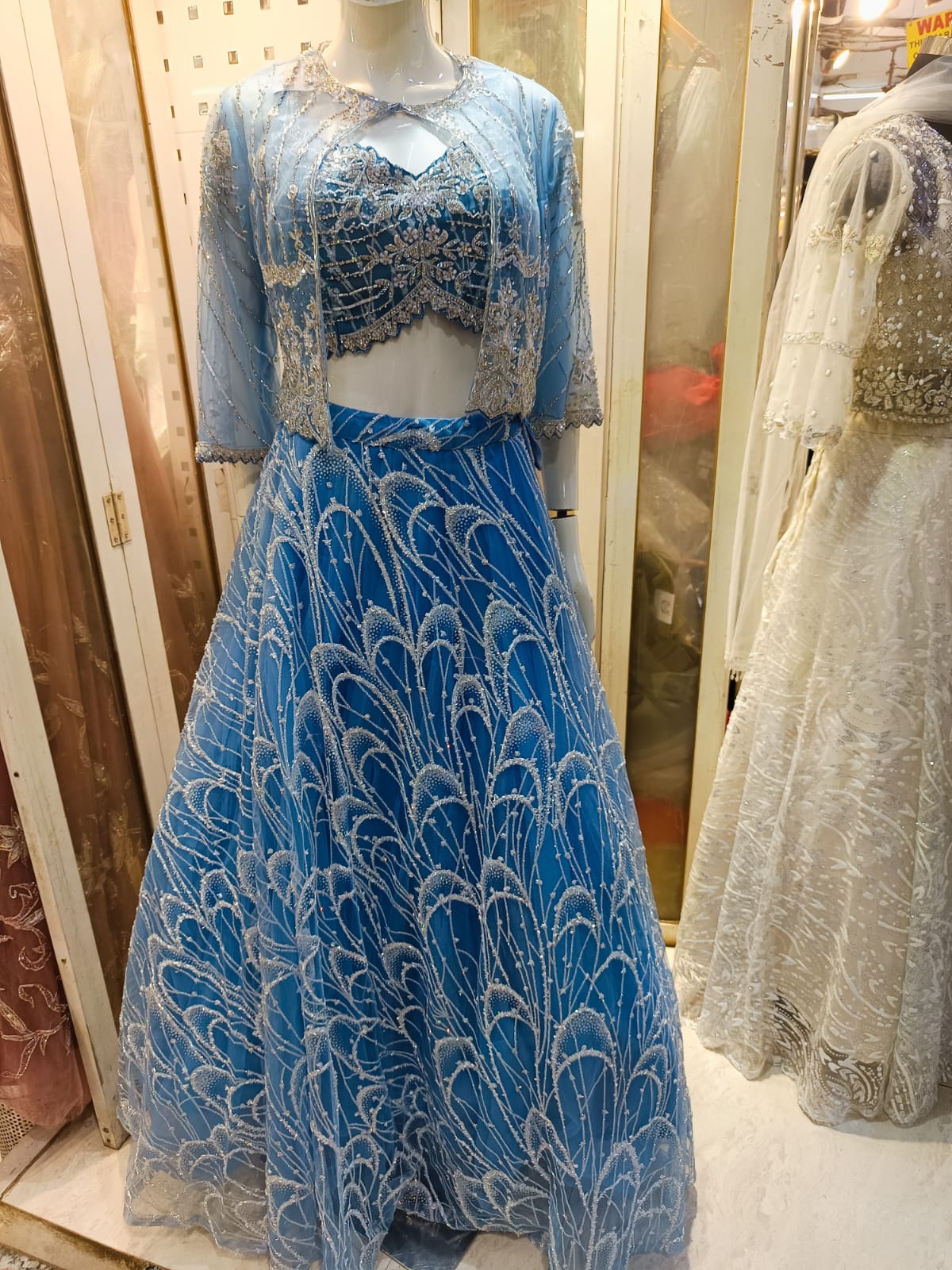 Lahanga choli with short jacket
