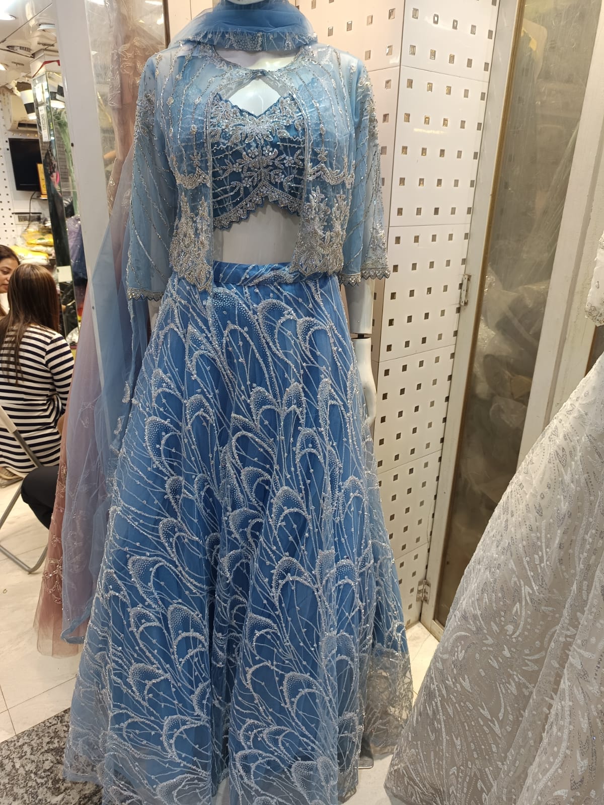 Lahanga choli with short jacket