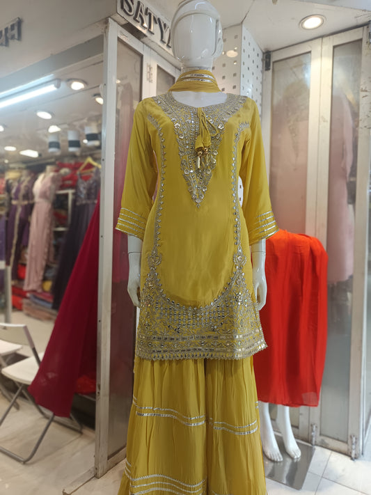 short kurti with garara