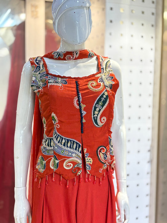 croptop with divider plazo