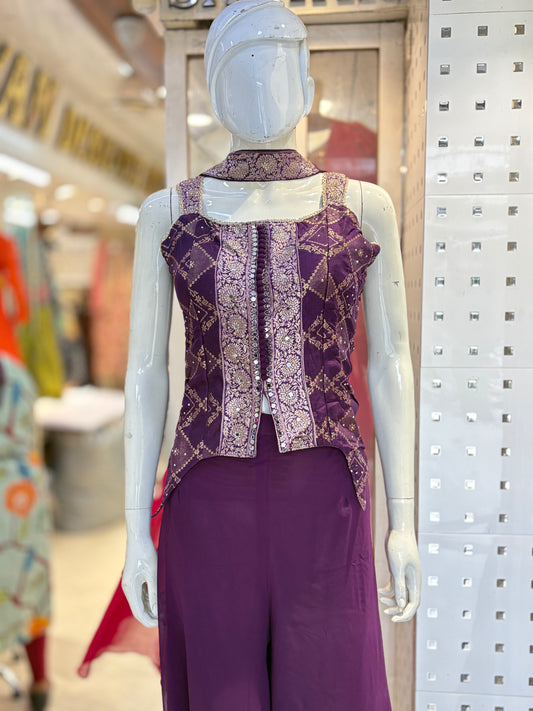 croptop with divider plazo