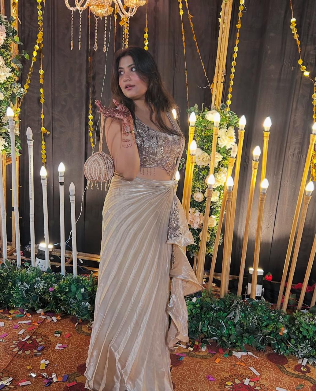 Ready to wear indowestern saree