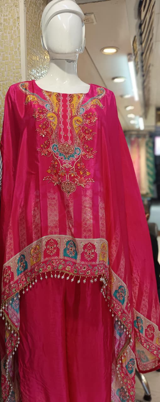 Short poncho kaftan with pant