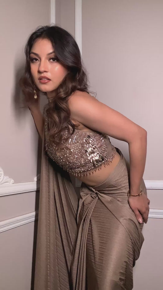 party wear skirt with drapsaree